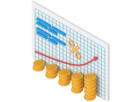 3d illustration of growing financial chart png