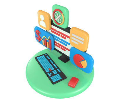 3d rendering computer screen business report application png