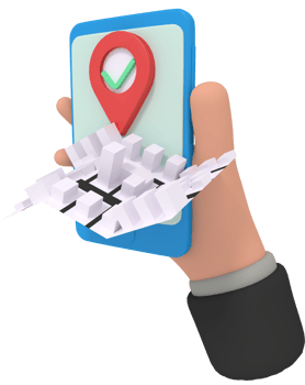 3d illustration of delivery location map on phone png