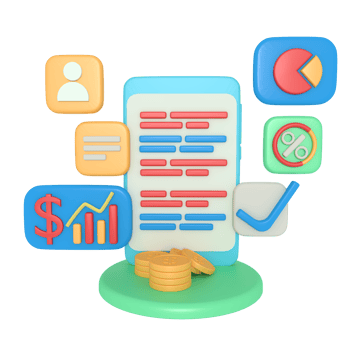 3d rendering phone screen business report application png