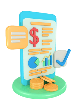 3d illustration of business financial growth report on phone png