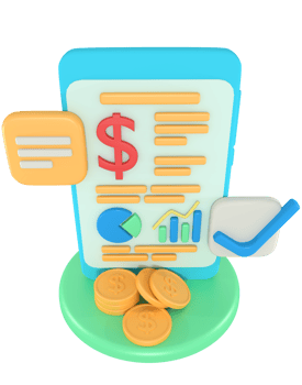 3d illustration of business financial growth report on phone png