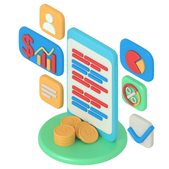 3d rendering phone screen business report application png