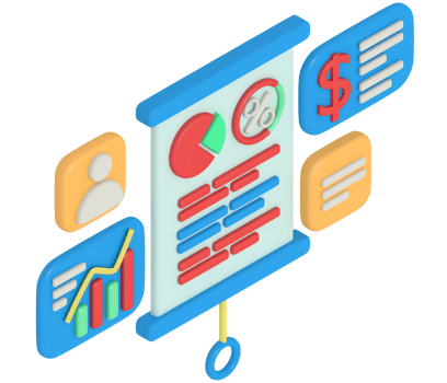 Business report presentation on 3d rendering board png