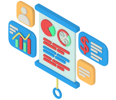Business report presentation on 3d rendering board png