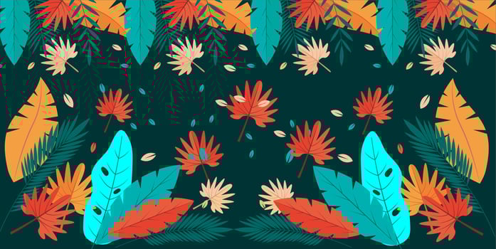 tropical floral pattern vector background