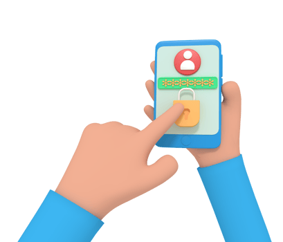 3d illustration of security padlock on phone png