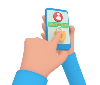 3d illustration of security padlock on phone png