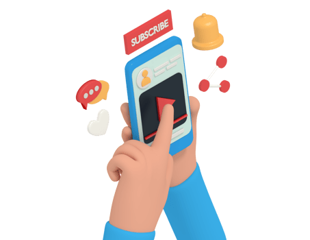 3d illustration of watching streaming video on phone png
