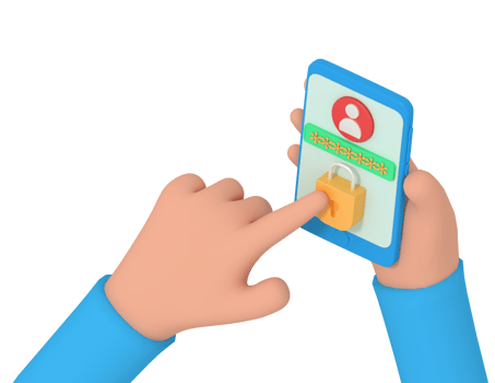 3d illustration of security padlock on phone png