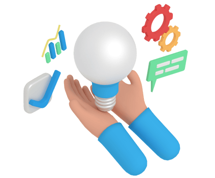 3d illustration of business idea in hand png