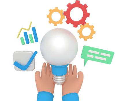 3d illustration of business idea in hand png