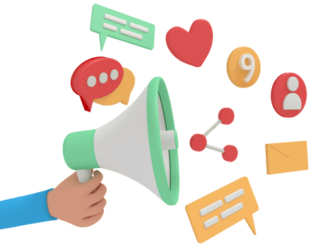 3d illustration of digital marketing in phone png