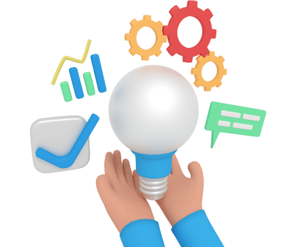 3d illustration of business idea in hand png
