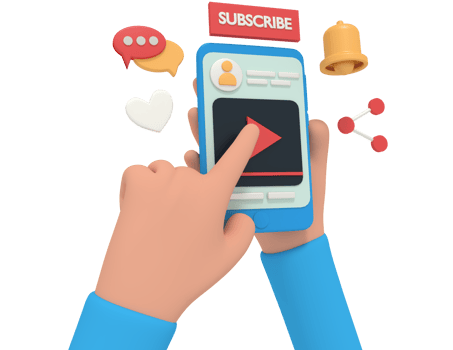 3d illustration of watching streaming video on phone png