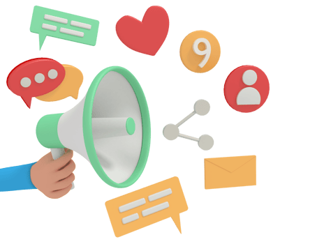3d illustration of digital marketing in phone png