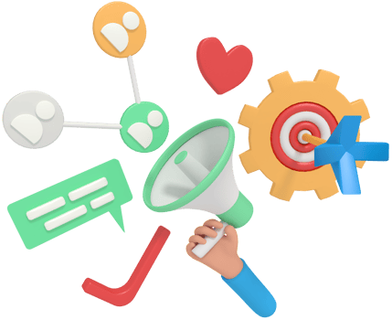 3d illustration of digital marketing in phone png
