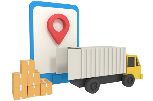 3d illustration of delivery location on phone png