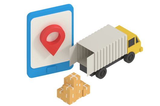 3d illustration of delivery location on phone png