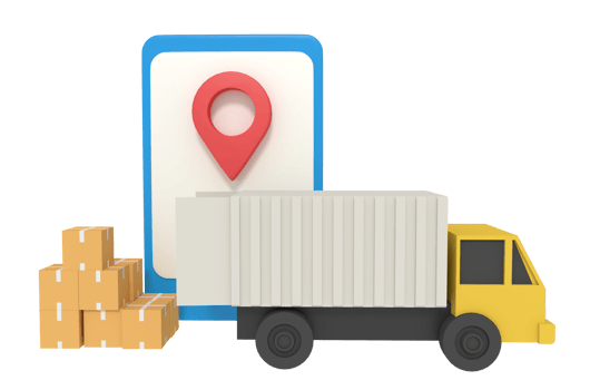 3d illustration of delivery location on phone png