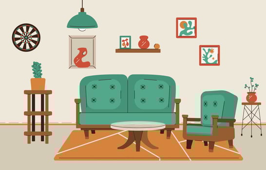 Retro Interior Background vector
