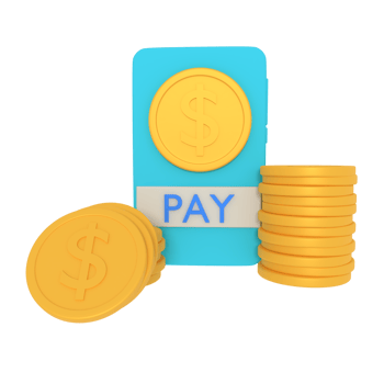3d illustration of online payment on phone png
