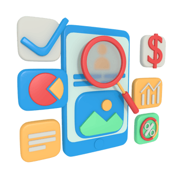 3d illustration Analyze website SEO with phone png