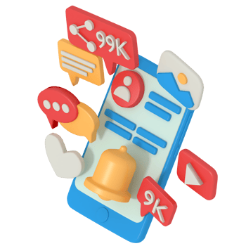 3d illustration of Online Chat Notification in phone png