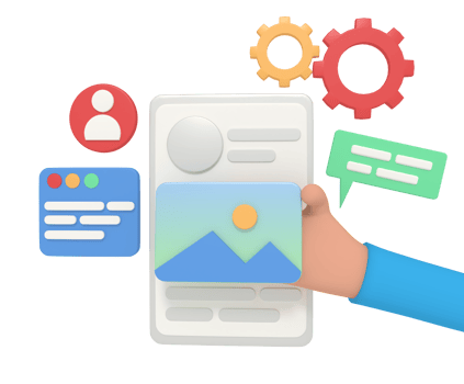 3d illustration of add image on ui design view png
