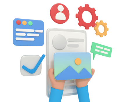 3d illustration of add image on ui design view png