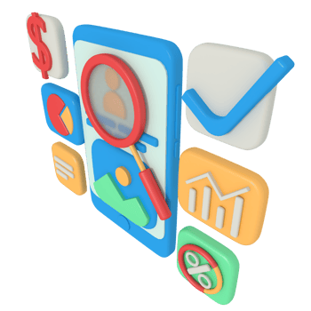 3d illustration of profile search on smartphone png