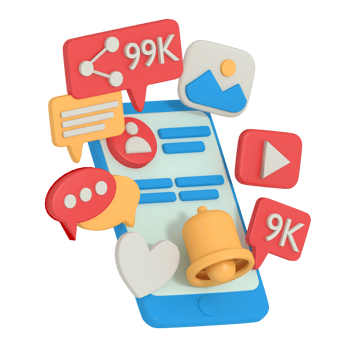 3d illustration of Online Chat Notification in phone png