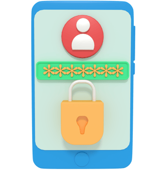 3d illustration of security padlock on smartphone png