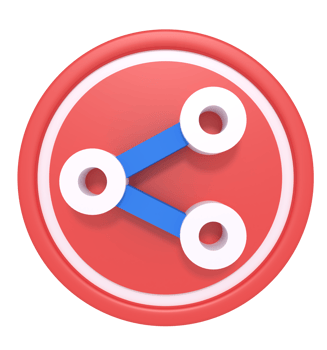 3d rendering of share  icon png