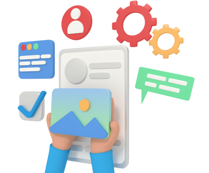 3d illustration of add image on ui design view png