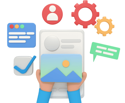 3d illustration of add image on ui design view png