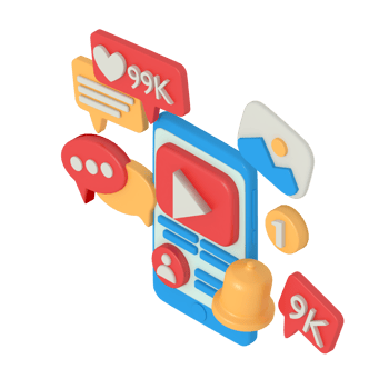 3d modeling social media video in phone png