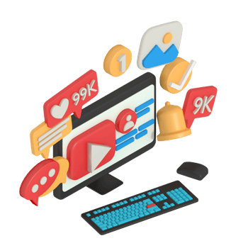 3d modeling of Video Streaming in computer png