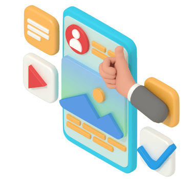 3d illustration of thumb up profile account on smartphone png