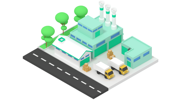 3d illustration of factory and goods storage warehouse png