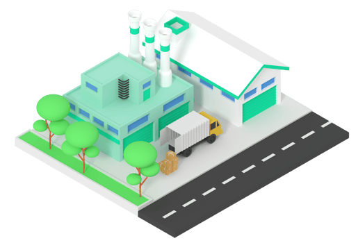 3d illustration of factory and goods storage warehouse png