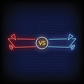 Neon Sign versus with Brick Wall Background vector