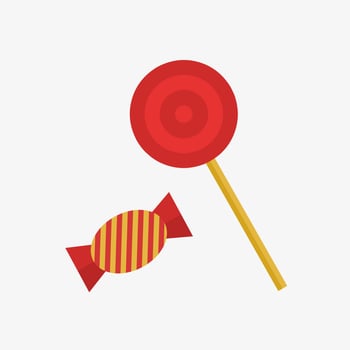 candy and lollipop flat illustration vector