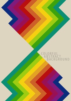 Rainbow Pattern Background Retro Zigzag Line vector
