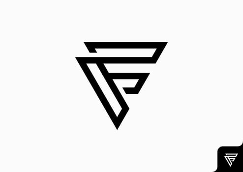 letter F logo design flat minimalist concept vector