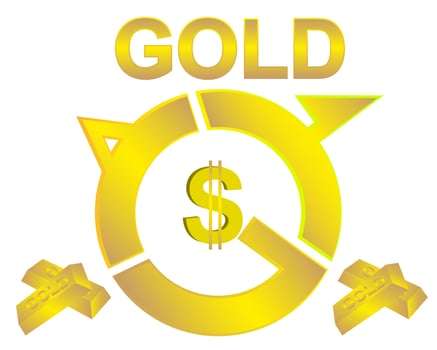 bars of gold dollar sign on a white background vector