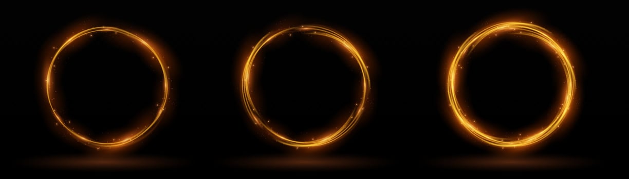 Modern magic witchcraft circle with runes. Ethereal fire portal sign with strange flame spark. Decor elements for magic doctor, shaman, medium. Luminous trail effect. vector