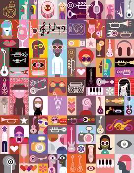 Pop-art Collage vector illustration