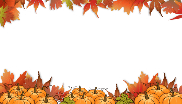 Autumn background with pumpkin and maples leaves border, Fall  template design with multicolour of leafs for Harvest festival background, Vector leaves frames with copy space for Thanksgiving festival png