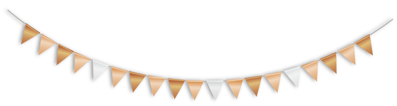 Golden and White Party Flag Garland png